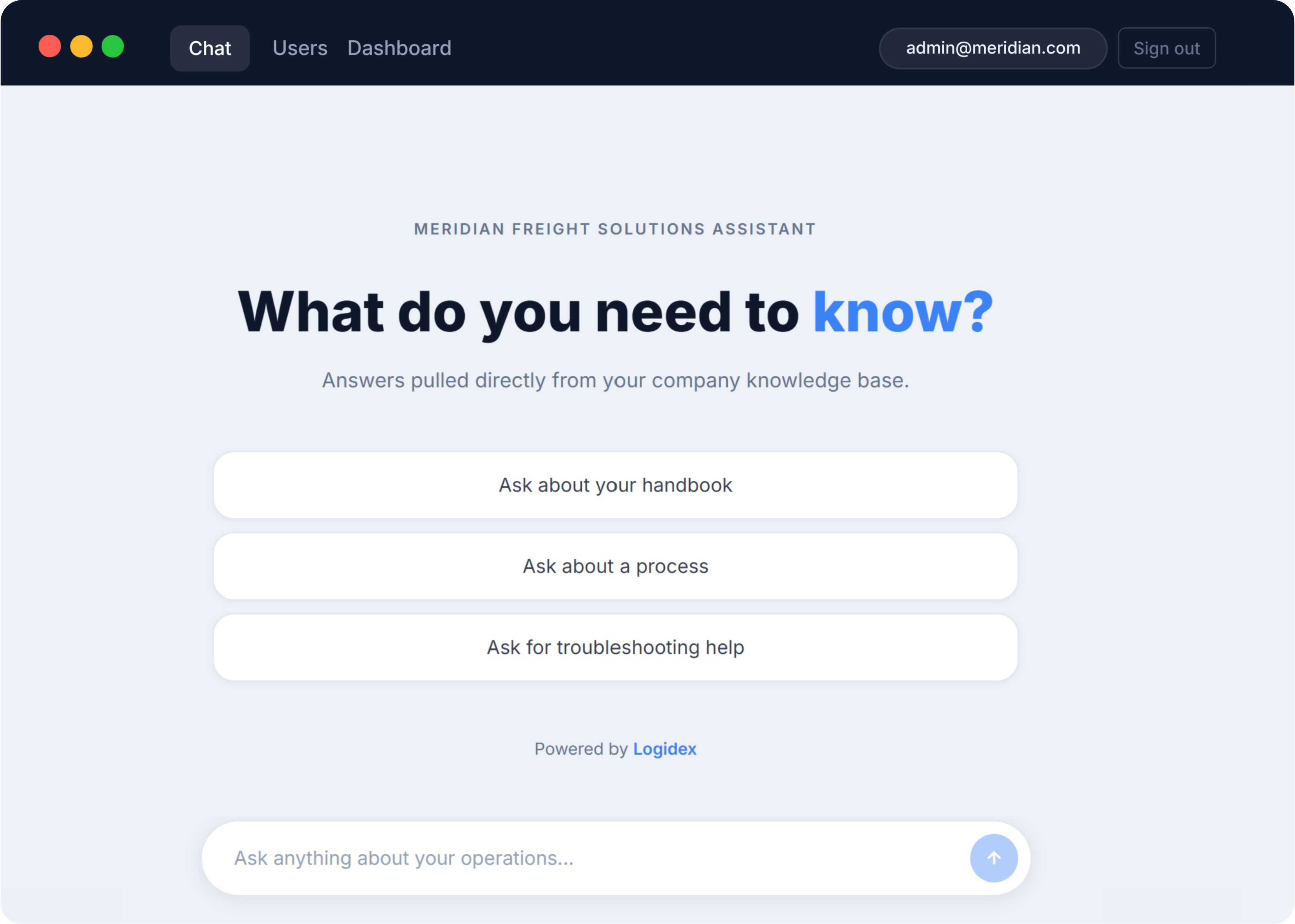 Logidex platform preview